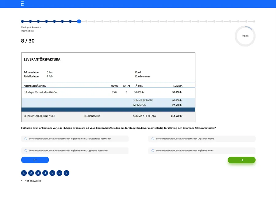 Example Question - Closing of Accounts - Nya plattformen