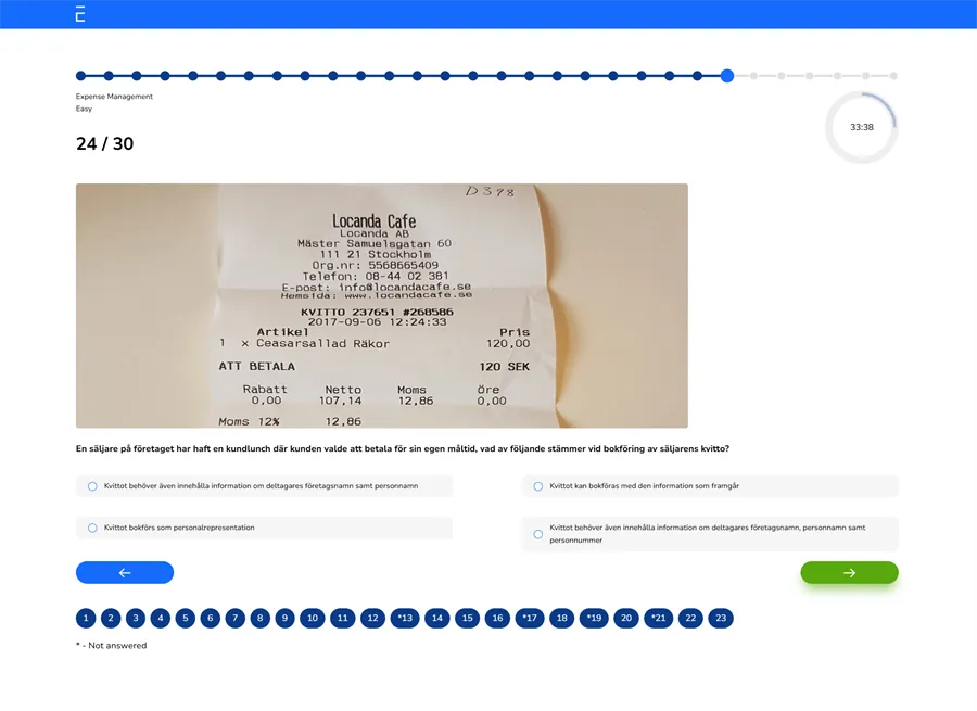 Example Question - Expense Management - Nya plattformen
